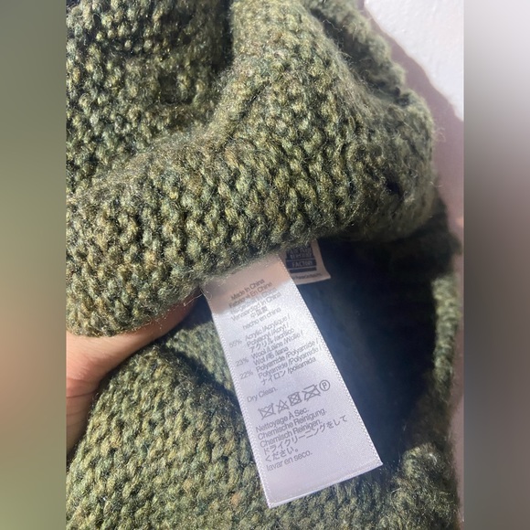 Madewell Wool Blend Somervell Modern Cable Knit Green Sweater Size X Small - Picture 6 of 6